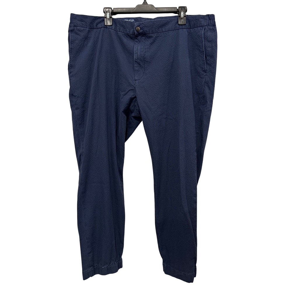 Peter Millar Crown Crafted Mens XXL Navy Seersucker Elastic Waist Jogger Pants